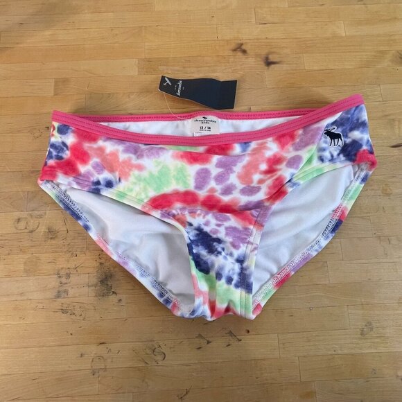 Abercrombie Kids Tie-Dye Bikini Bottoms Size 13/14 Multicolor Girls Swimwear NWT - Picture 1 of 4